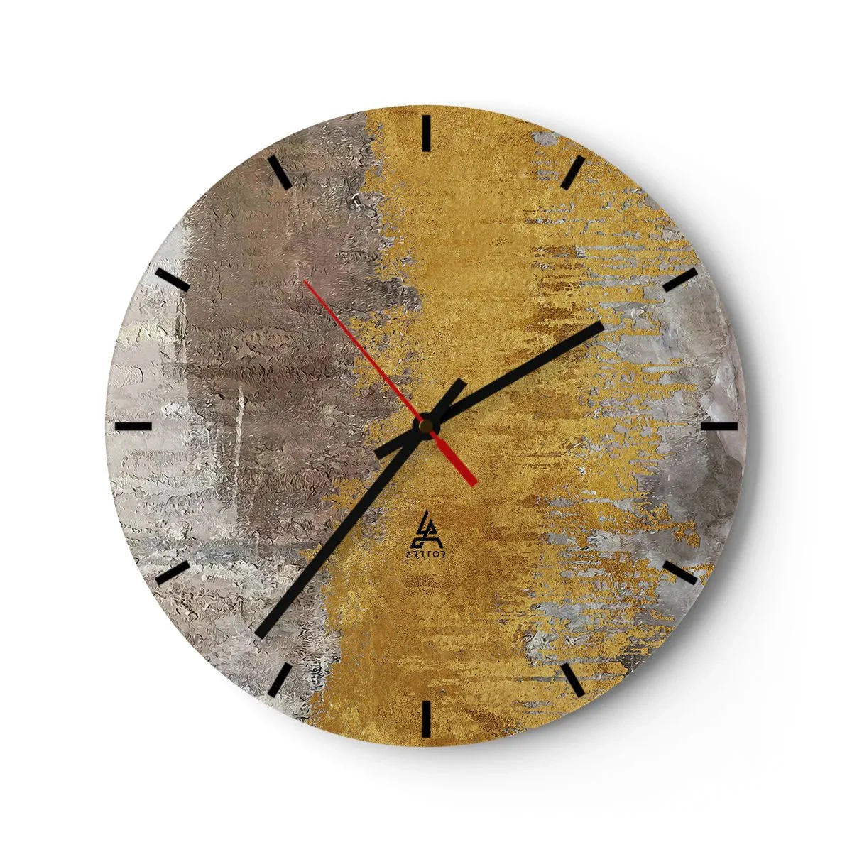 Horloge murale - Pendule murale - Texture gris-or dans un style abstrait - 30x30cm - Une explosion d'or - Décoration murale moderne pour le salon, la cuisine et la chambre ARTTOR