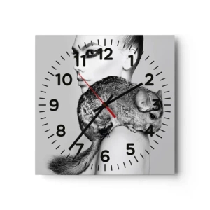 Horloge murale - Pendule murale - Dame au chinchilla - 30x30 cm