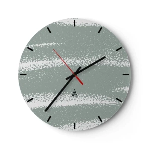 Horloge murale - Pendule murale - Structure hivernale avec des abrasions de couleur verdâtre - 30x30cm - Abstraction dans un climat hivernal - Décoration murale moderne pour le salon, la cuisine et la chambre ARTTOR