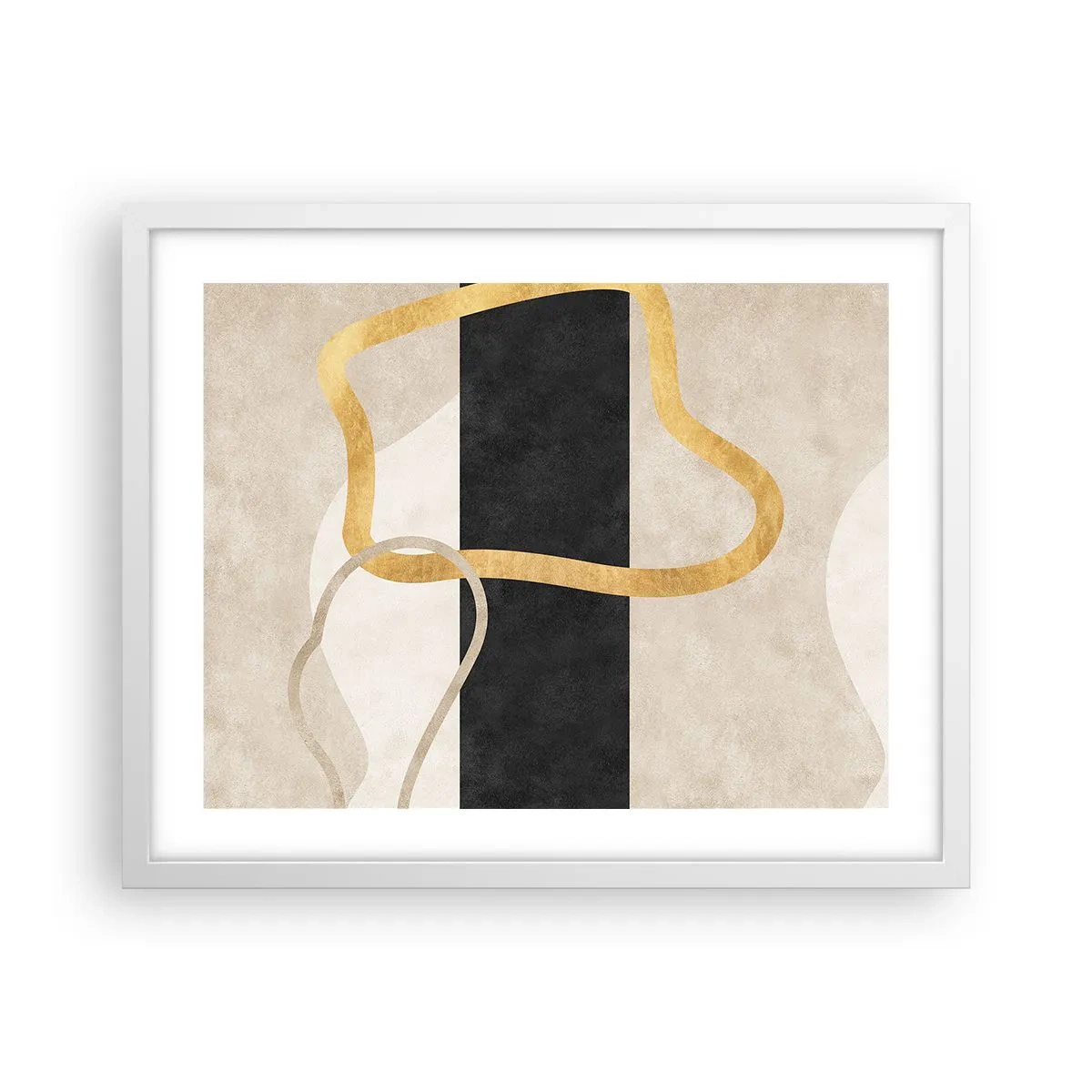 Affiche dans un cadre blanc - Poster - Formes emmellées - 50x40 cm