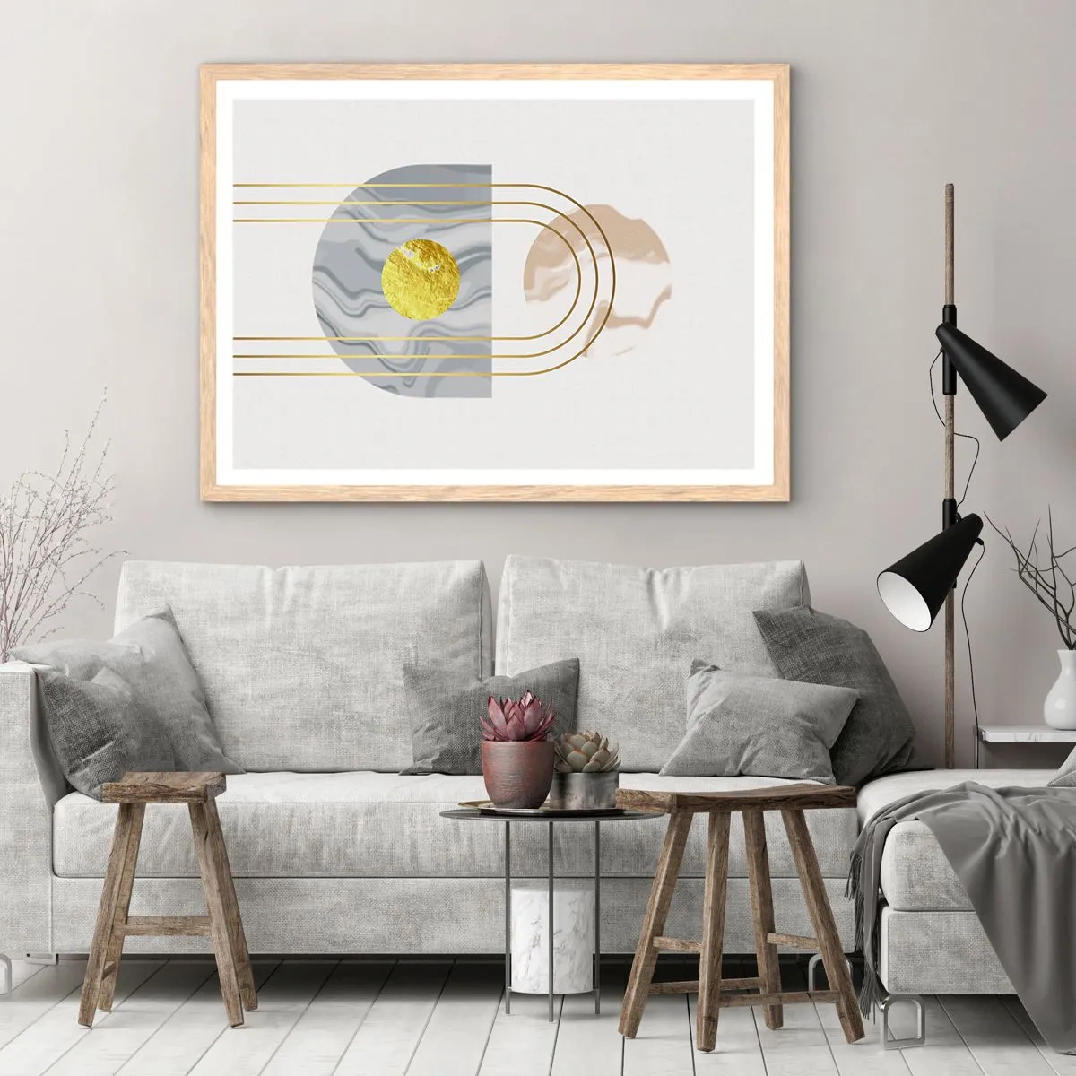 Affiche dans un chêne clair - Poster - Clareté et brillance - 100x70 cm