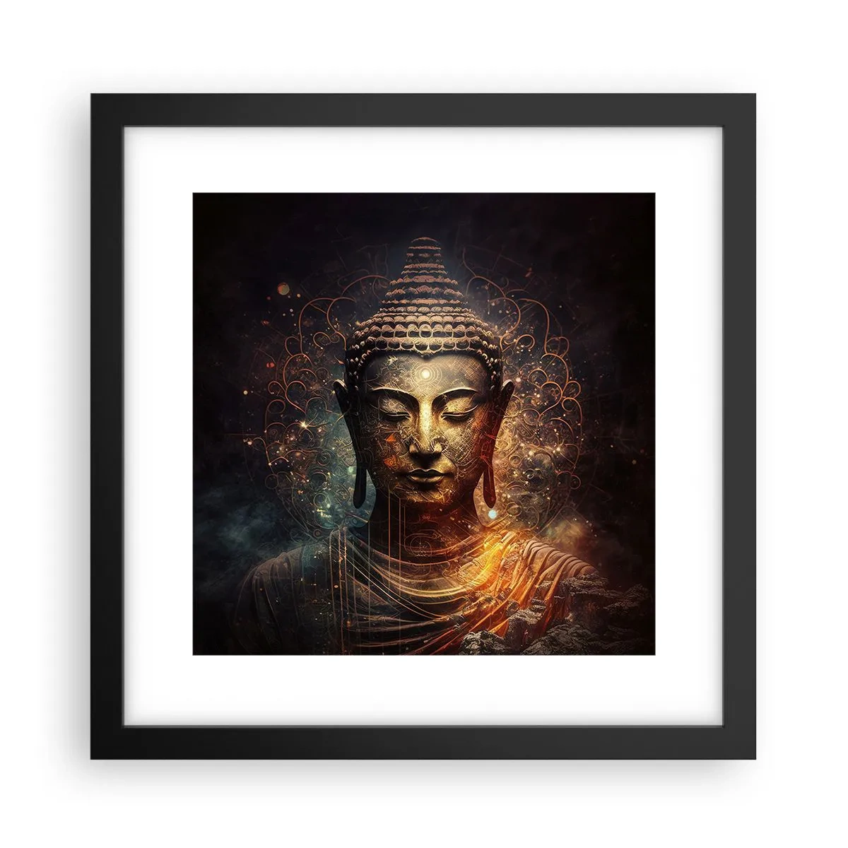 Affiche dans un cadre noir - Poster - Équilibre spirituel - 30x30 cm