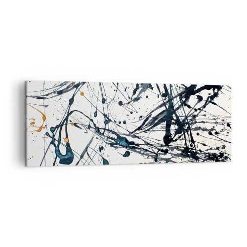 Impression sur toile - Image sur toile - Motif de peinture abstraite avec des lignes et des taches dynamiques - 140x50cm - Ca a du sens ou ça n'en a pas ? - Décoration murale moderne pour le salon et la chambre ARTTOR