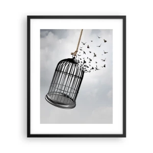 Affiche dans un cadre noir - Poster - Foie...Espoir...Liberté! - 40x50 cm