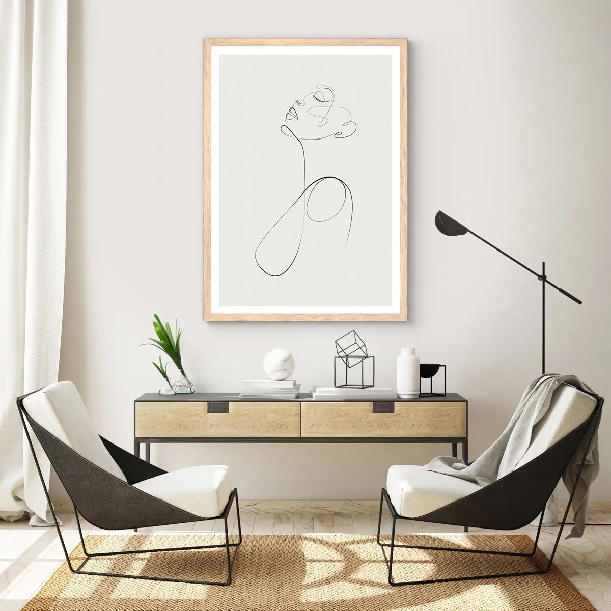 Affiche dans un chêne clair - Poster - En boucle dans les rêves - 40x50 cm