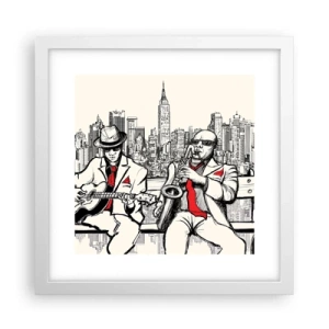 Affiche dans un cadre blanc - Poster - improvisation new-yorkaise - 30x30 cm
