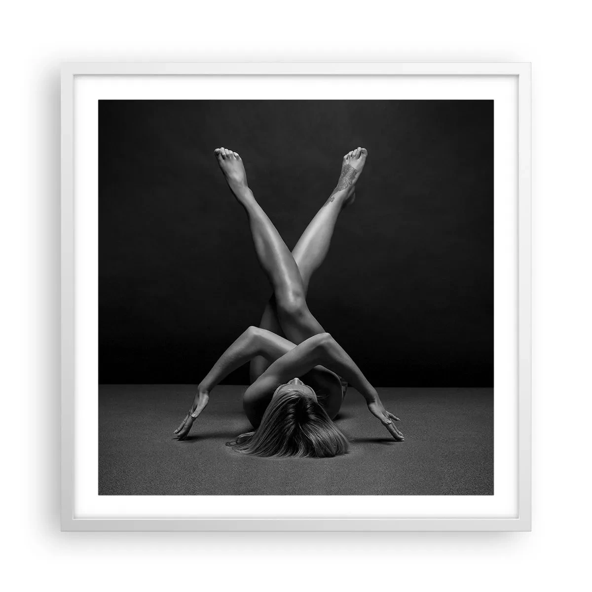 Affiche dans un cadre blanc - Poster - Géométrie de la nudité - 60x60 cm