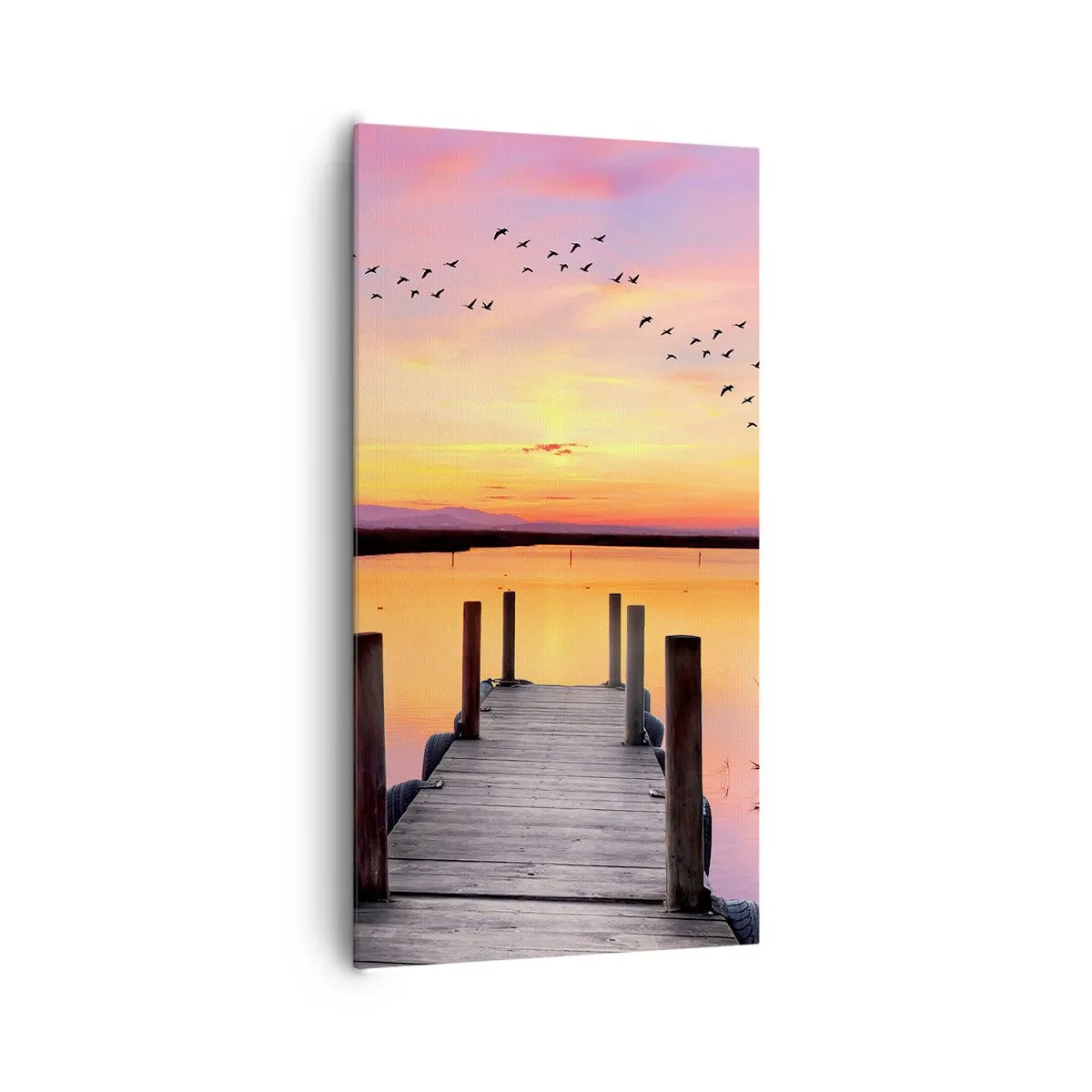 Impression sur toile - Image sur toile - Aube silencieuse violette - 65x120 cm