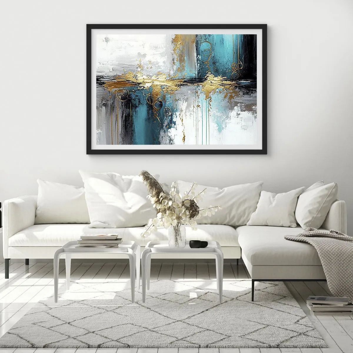 Affiche dans un cadre noir - Poster - Tout coule - 50x40 cm