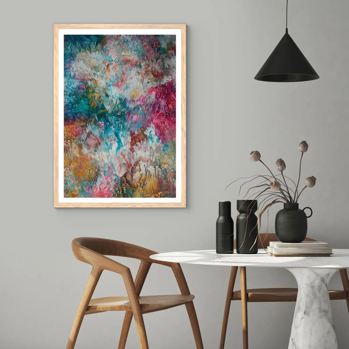 Affiche dans un chêne clair - Poster - En pleine floraison - 70x100 cm