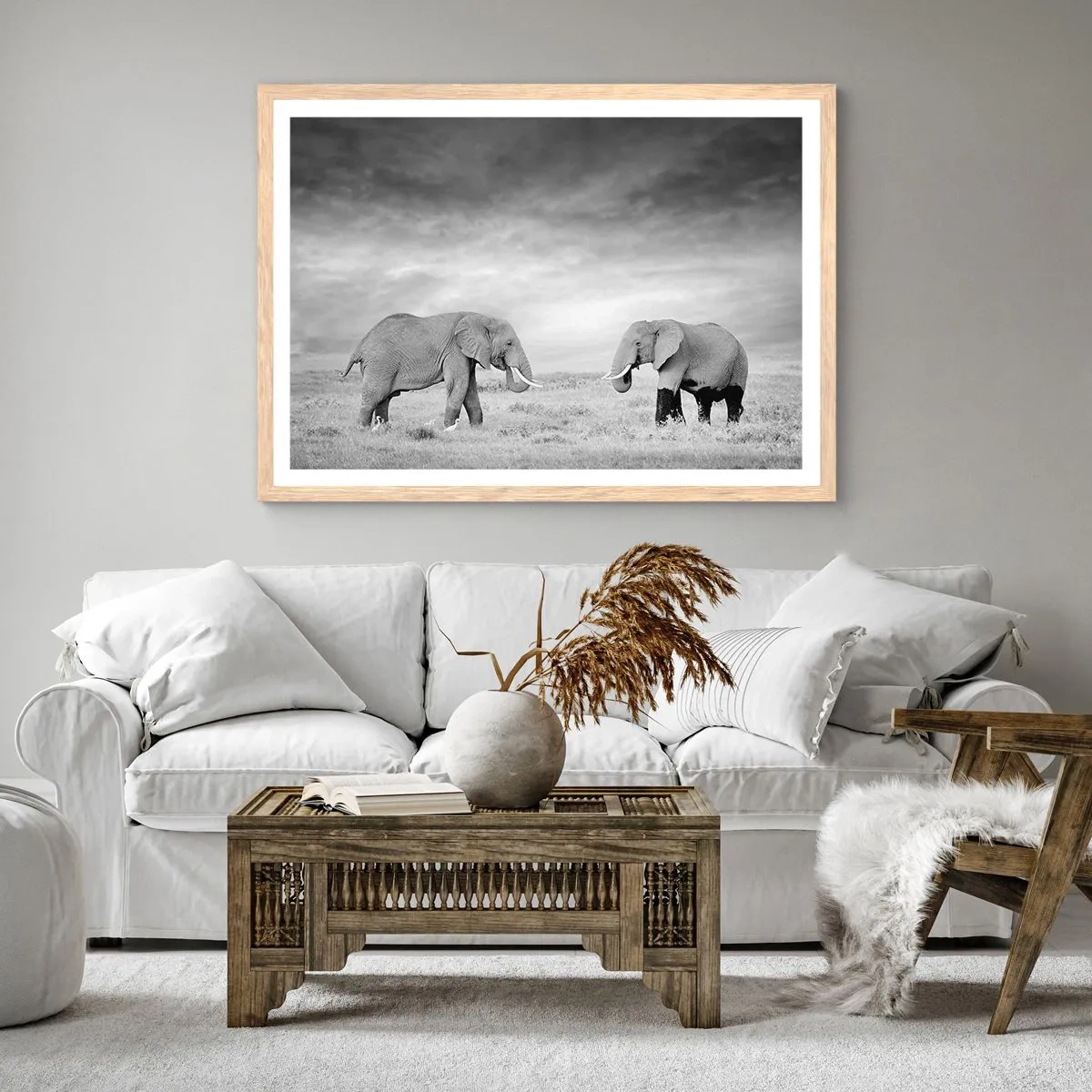 Affiche dans un chêne clair - Poster - Le gris est beau - 91x61 cm