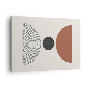 Impression sur toile - Image sur toile - Figures géométriques abstraites aux couleurs chaudes - 70x50cm - Au centre de l'attention - Décoration murale moderne pour le salon et la chambre ARTTOR