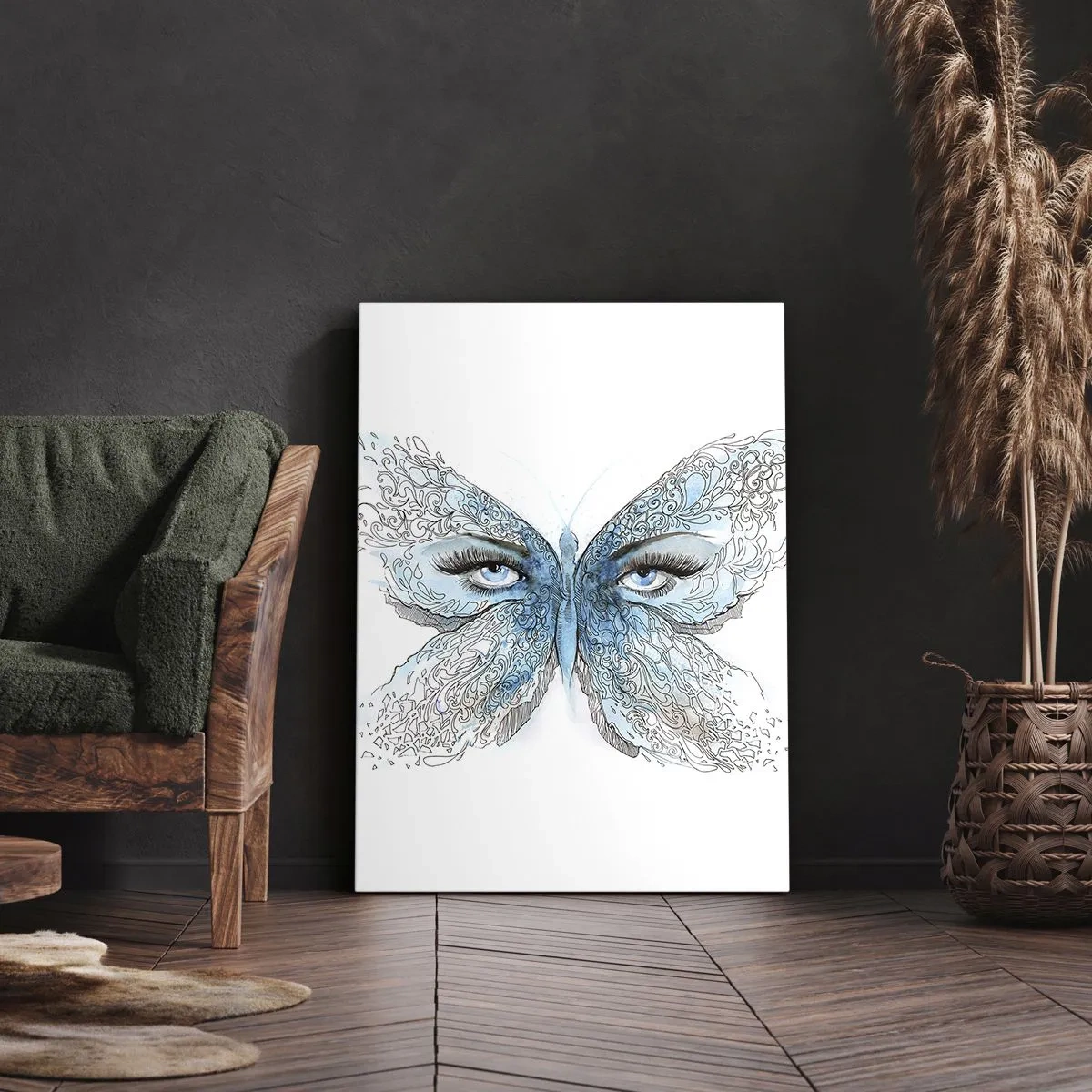 Impression sur toile - Image sur toile - Mésange bleue Eros - 55x100 cm