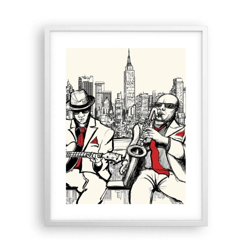 Affiche dans un cadre blanc - Poster - improvisation new-yorkaise - 40x50 cm