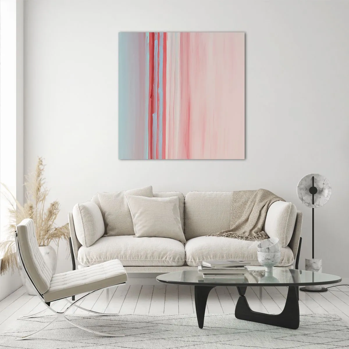 Impression sur verre - Image sur verre - Abstraction à l'aube - 60x60 cm