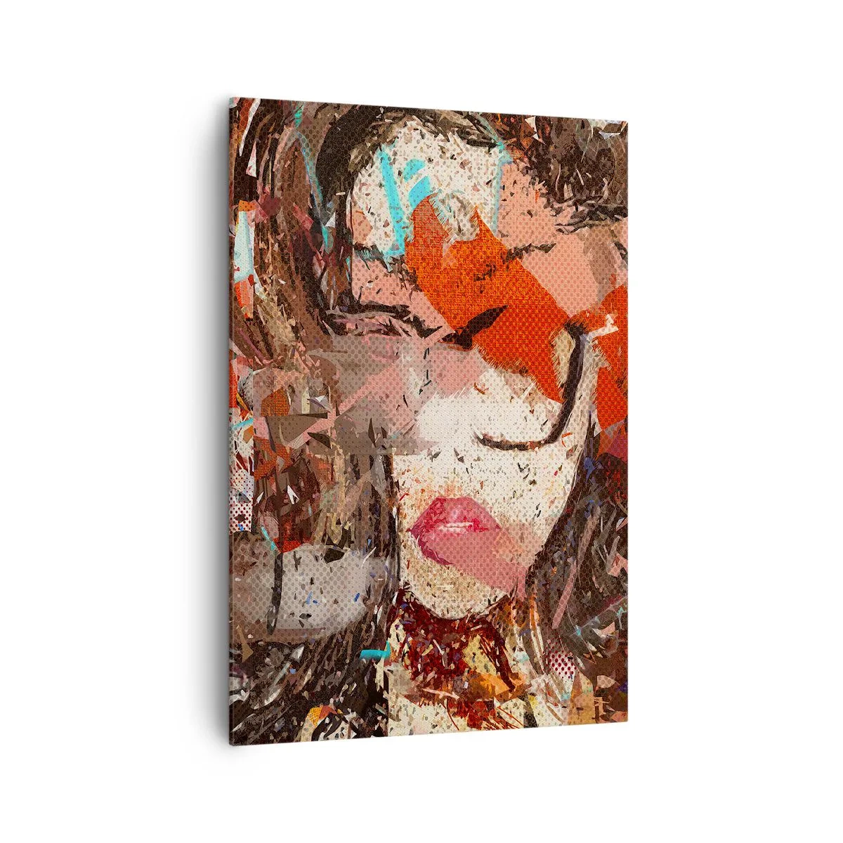 Impression sur toile - Image sur toile - Portrait abstrait d'une femme aux couleurs intenses - 70x100cm - Personne ne sait ce que tu es vraiment - Décoration murale moderne pour le salon et la chambre ARTTOR