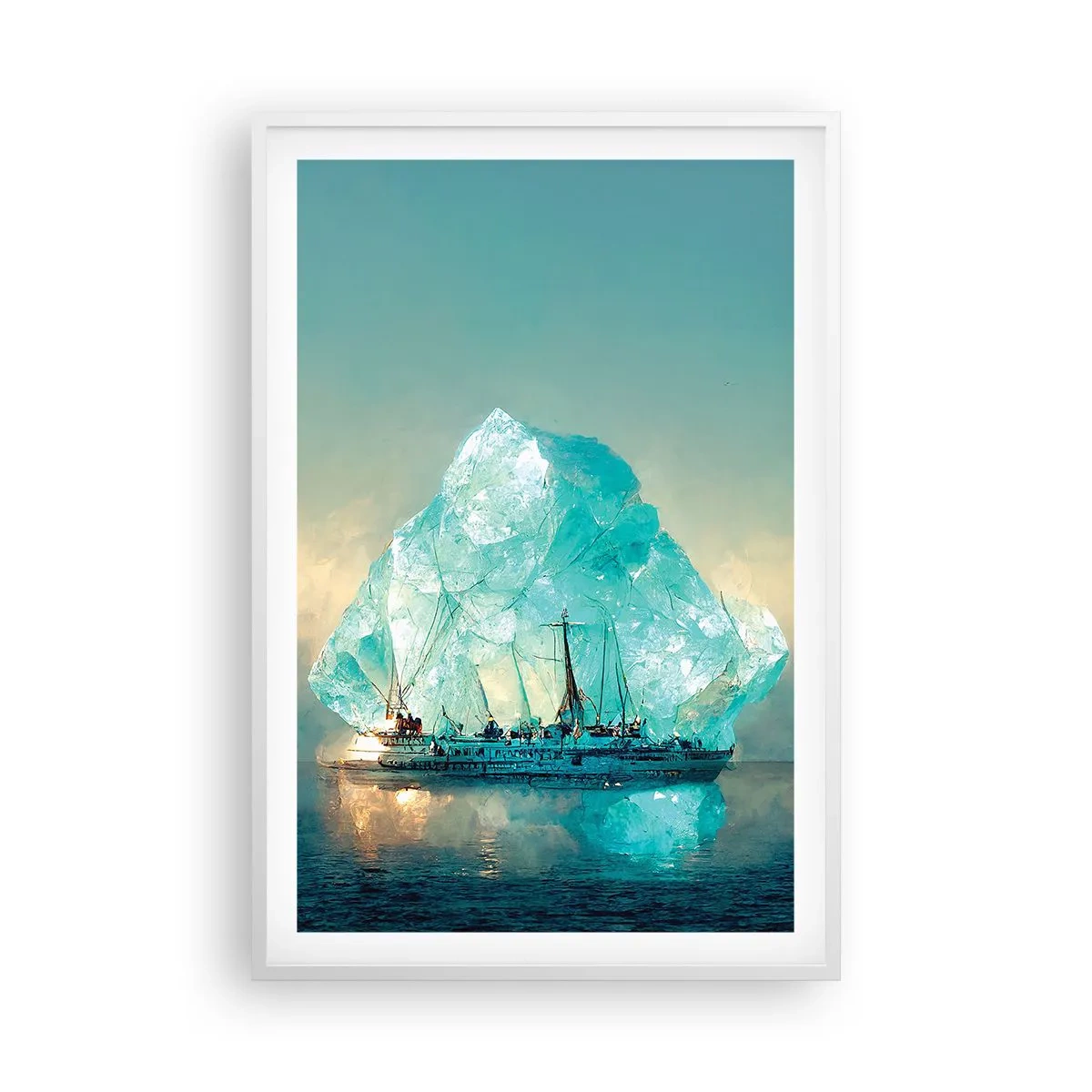 Affiche dans un cadre blanc - Poster - Diamant arctique - 61x91 cm