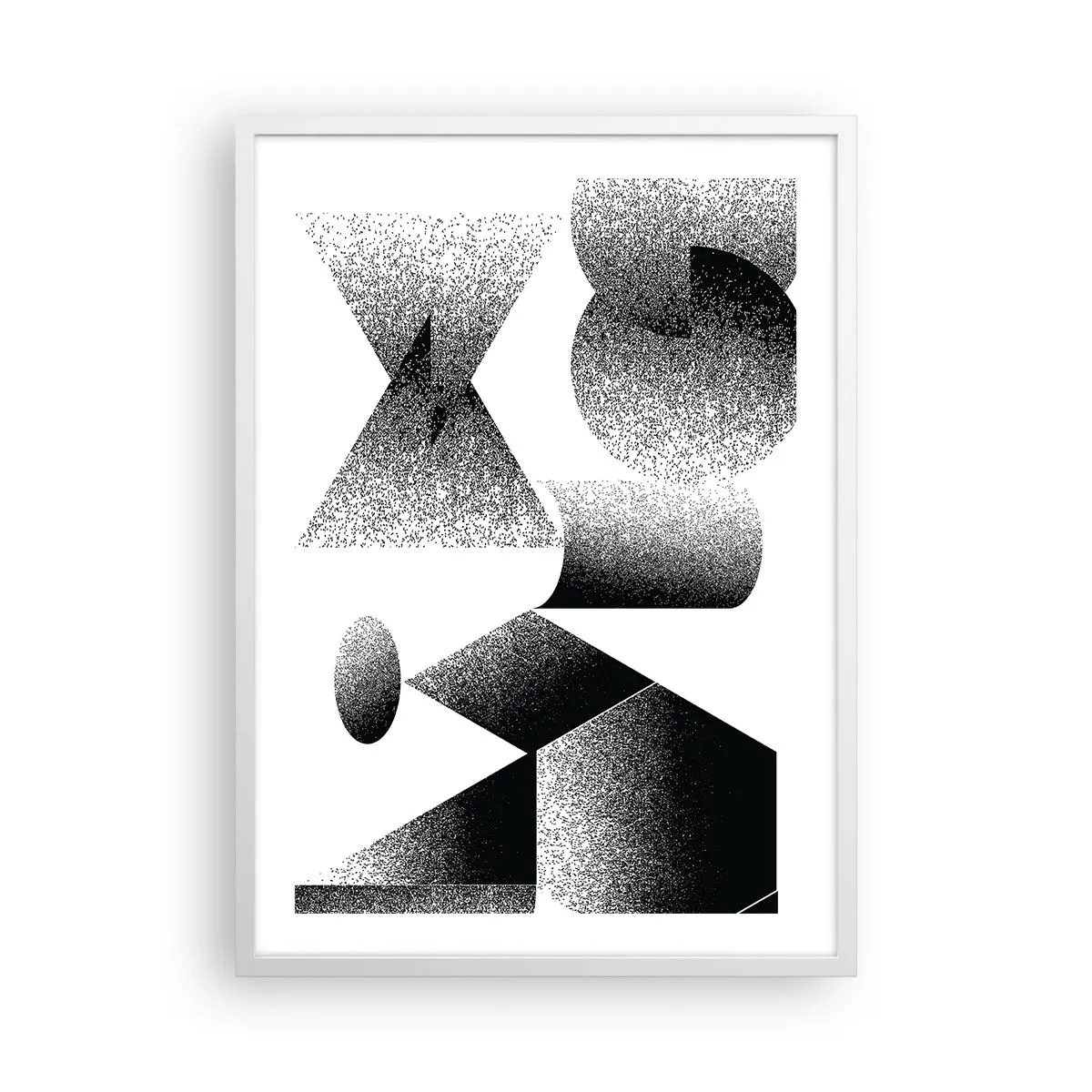 Affiche dans un cadre blanc - Poster - Angles et ovales - 50x70 cm