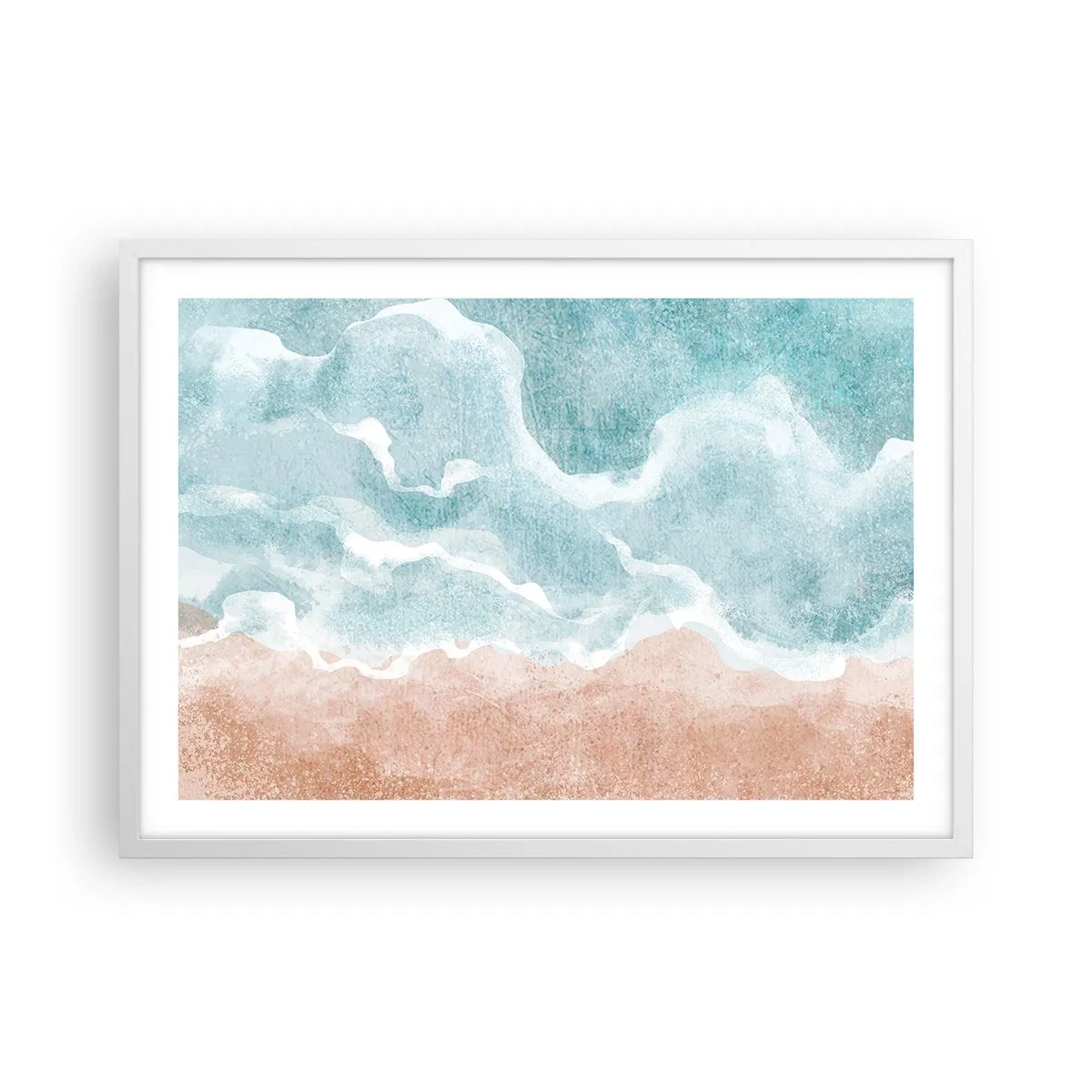 Affiche dans un cadre blanc - Poster - Abstraction du nuage - 70x50 cm