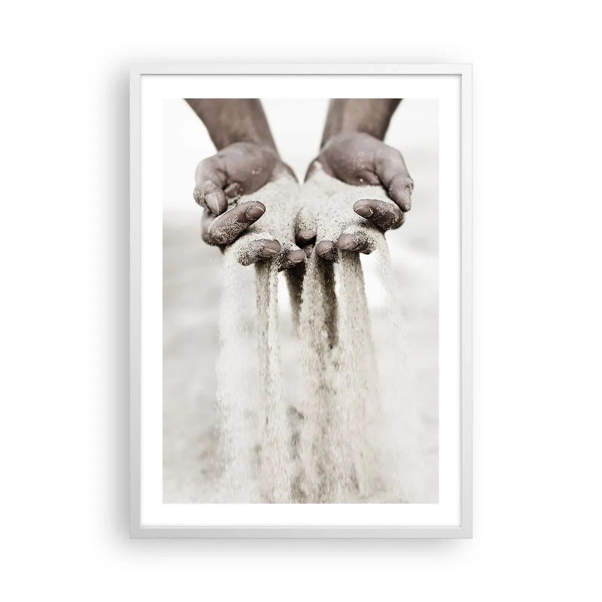 Affiche dans un cadre blanc - Poster - Avec ces mains… - 50x70 cm