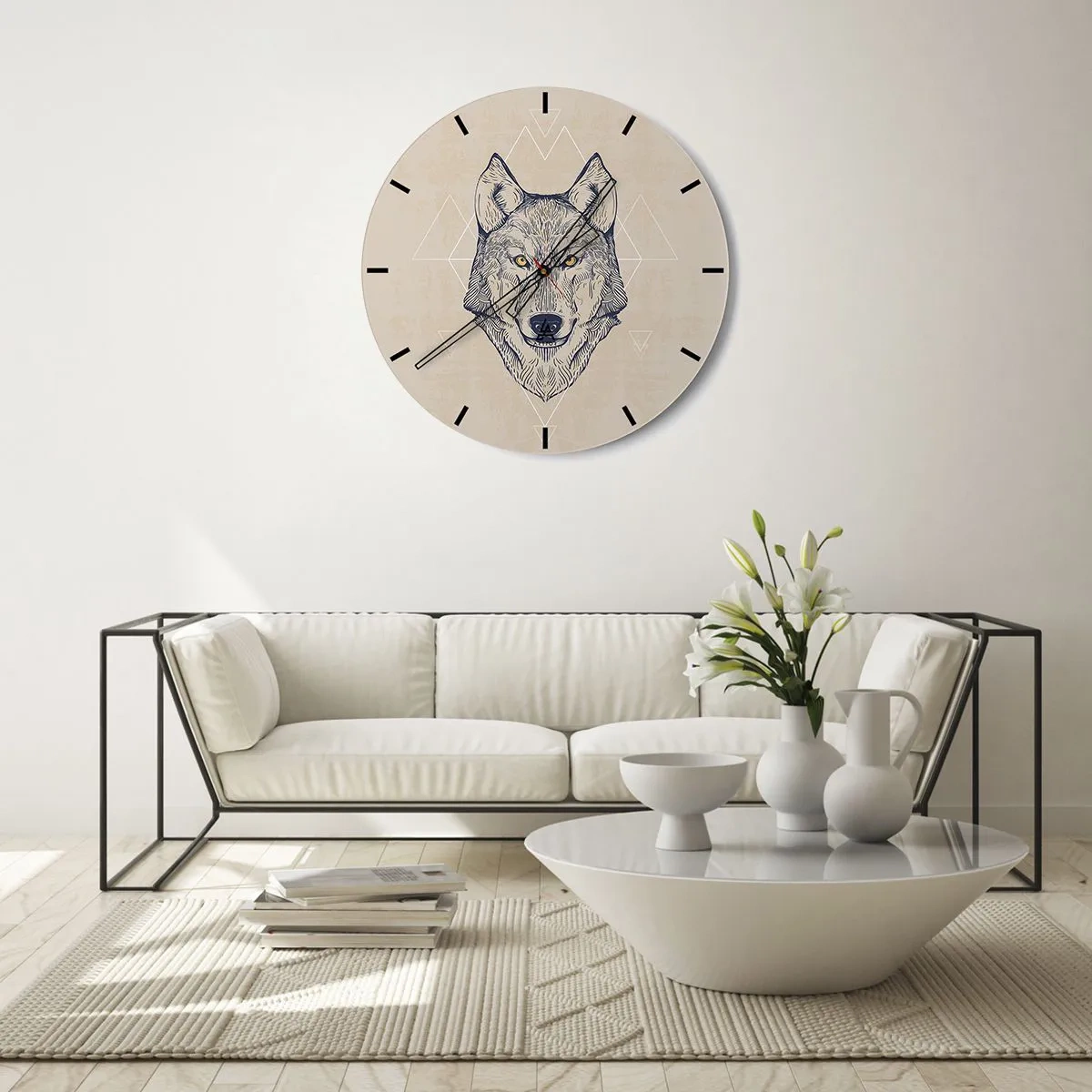 Horloge murale - Pendule murale - Un alpha au regard pénétrant - 30x30 cm