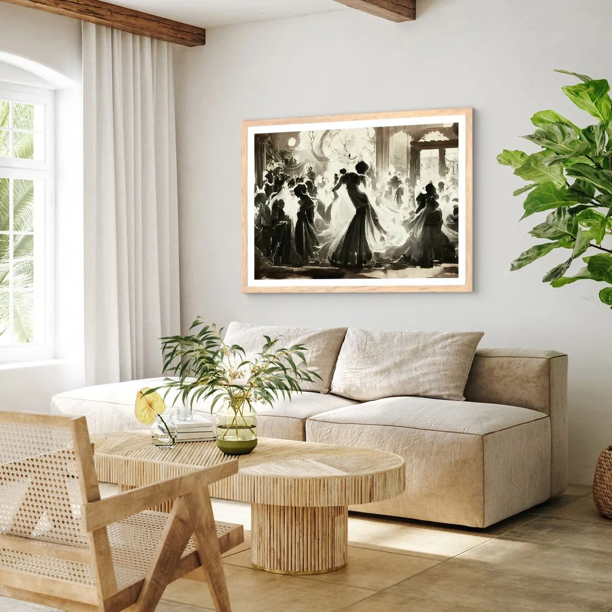 Affiche dans un chêne clair - Poster - La grande mascarade - 91x61 cm