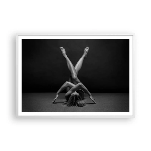 Affiche dans un cadre blanc - Poster - Géométrie de la nudité - 100x70 cm