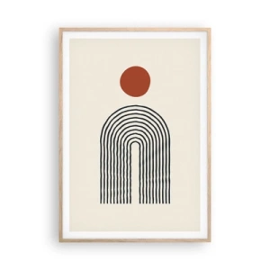 Affiche dans un chêne clair - Poster - Le magnétisme des formes et des couleurs - 70x100 cm