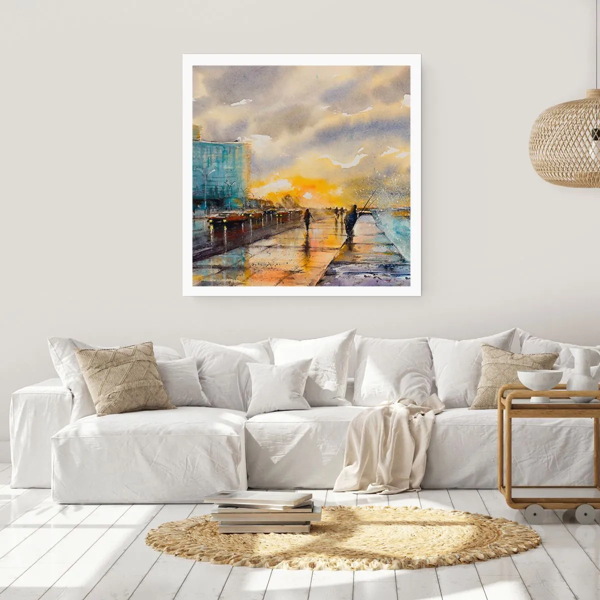 Affiche - Poster - La vie sur le rivage - 60x60 cm