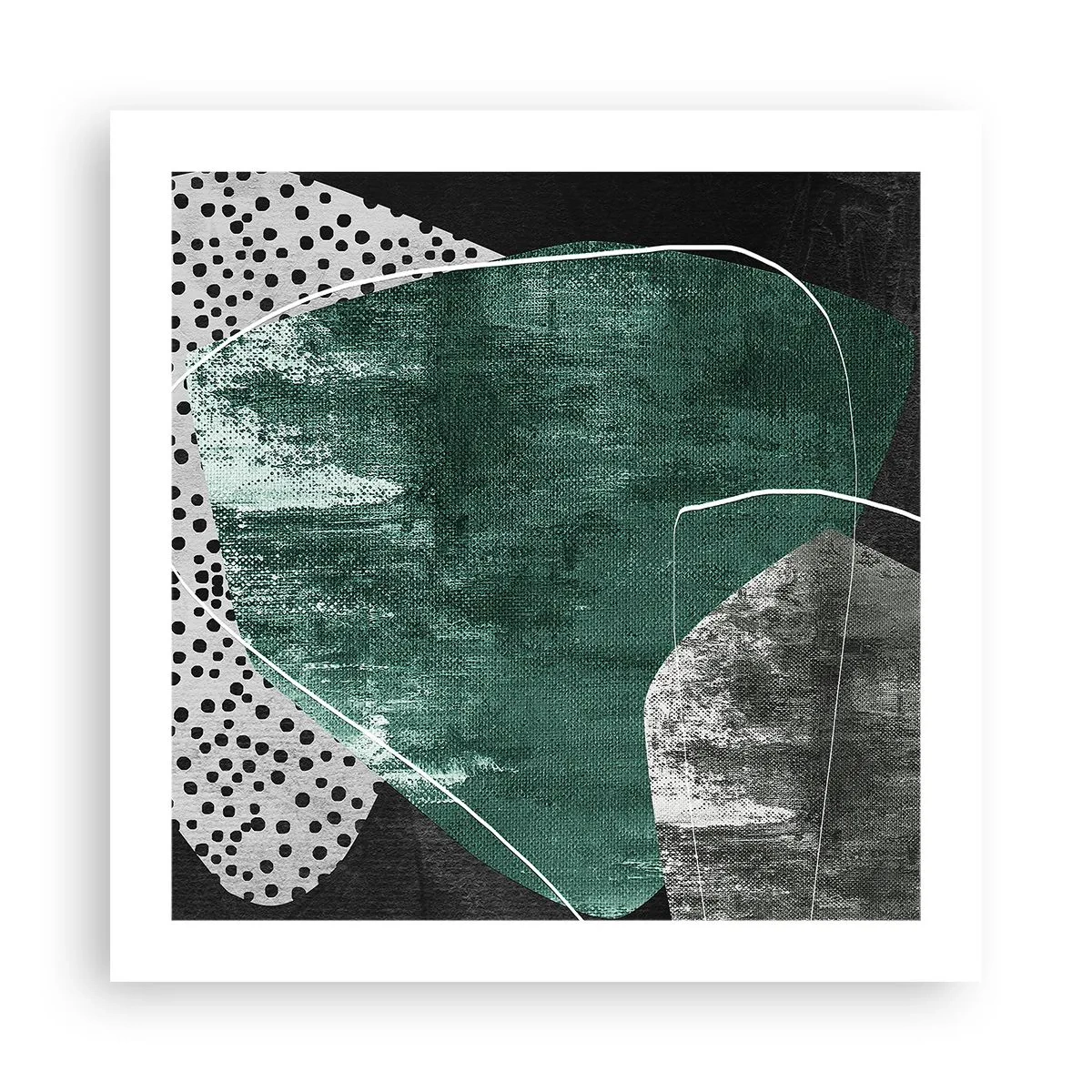 Affiche - Poster - Abstraction colorée avec feuille d'or - 50x50 cm