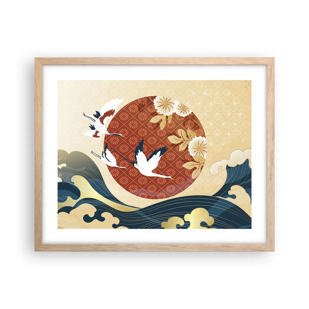 Affiche dans un chêne clair - Poster - Conte japonnais - 50x40 cm