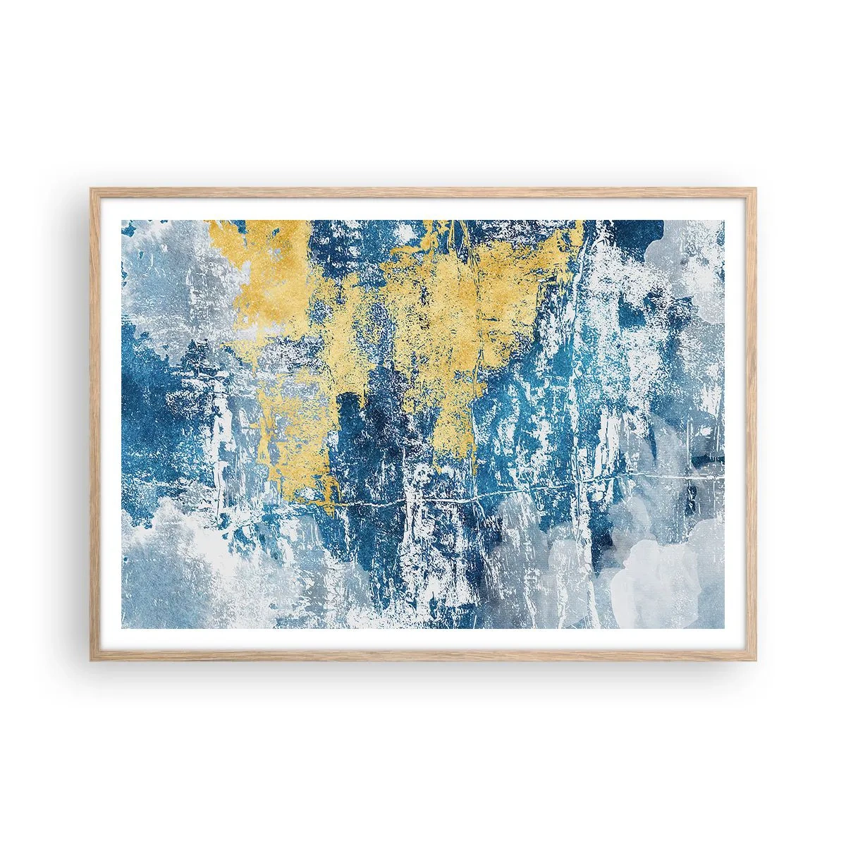 Affiche dans un chêne clair - Poster - Abstraction du temps - 100x70 cm
