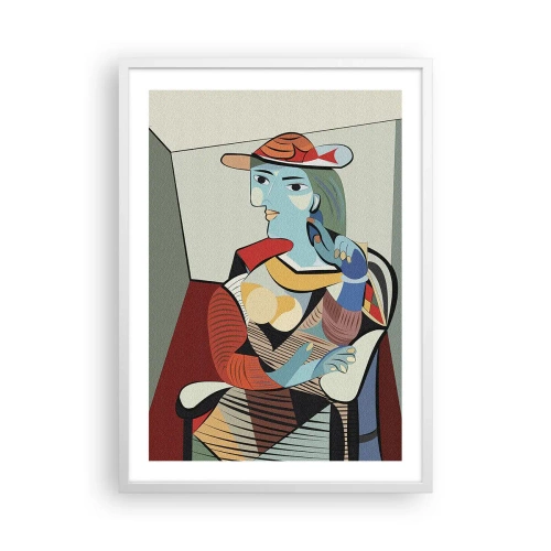 Affiche dans un cadre blanc - Poster - À travers les yeux de Picasso - 50x70 cm