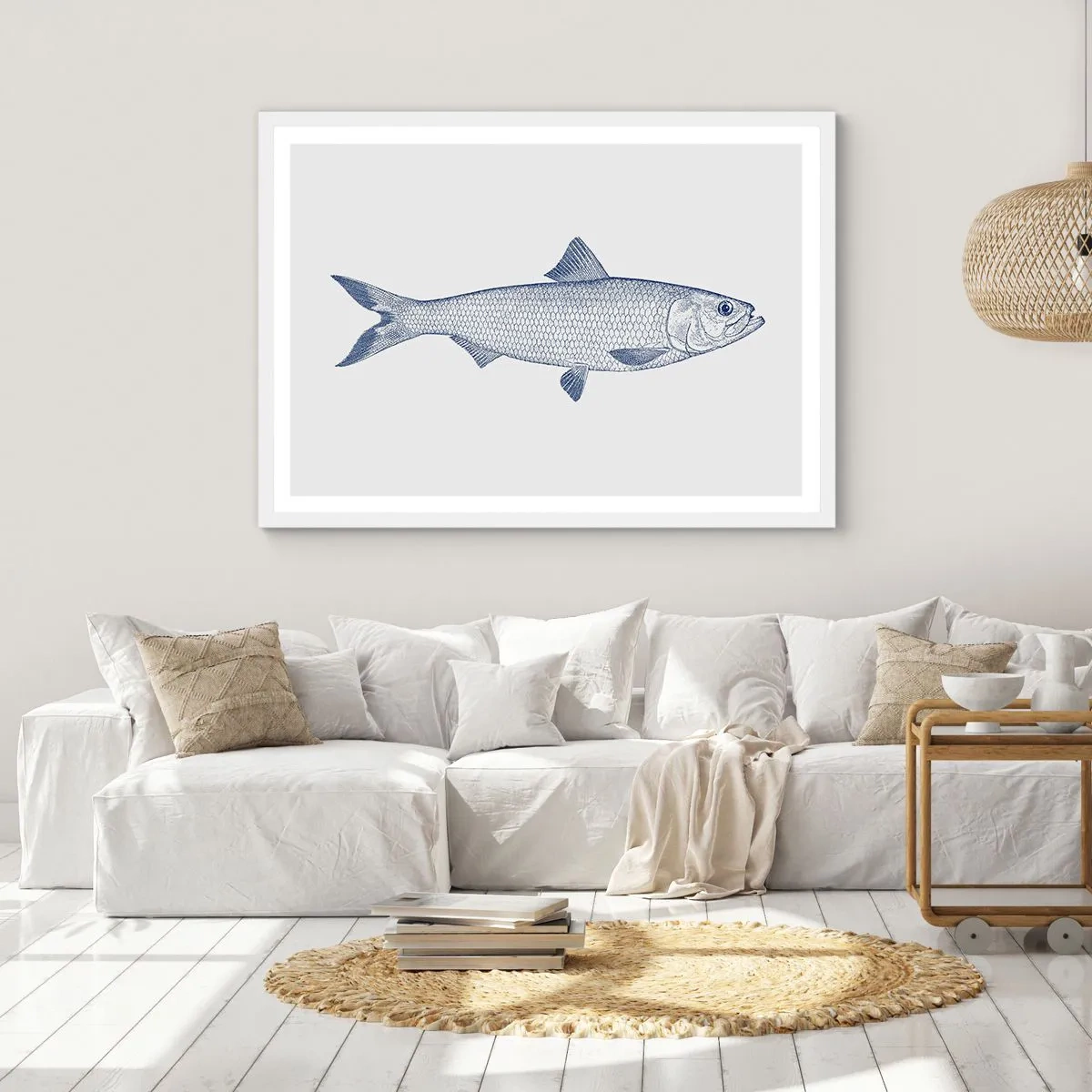 Affiche dans un cadre blanc - Poster - Salutations des mers du nord - 91x61 cm