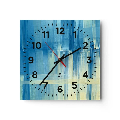 Horloge murale - Pendule murale - Composition en turquoise - 40x40 cm