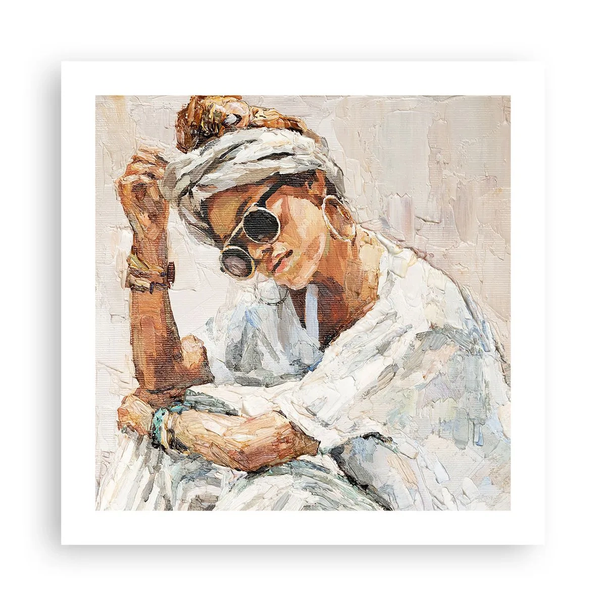Affiche - Poster - Portrait en plein soleil - 50x50 cm
