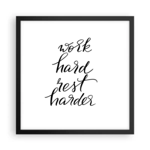 Affiche dans un cadre noir - Poster - Équilibre de vie - 40x40 cm