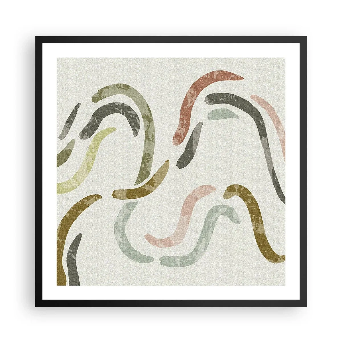 Affiche dans un cadre noir - Poster - Une joyeuse danse de l'abstraction - 60x60 cm