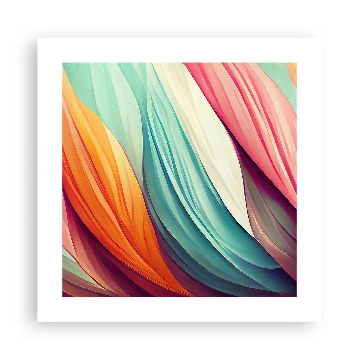 Affiche - Poster - Tissage arc-en-ciel - 40x40 cm