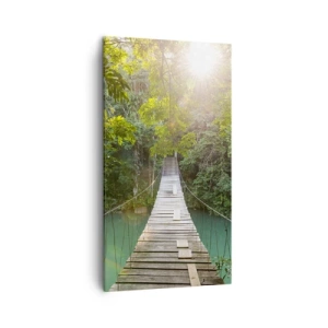 Impression sur toile - Image sur toile - De l'eau azur à la forêt azur - 45x80 cm