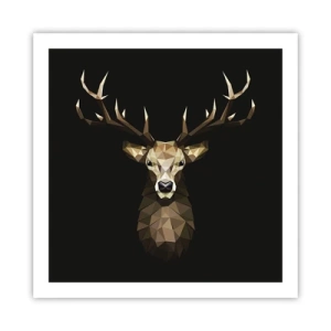 Affiche - Poster - Cerf cubique - 60x60 cm