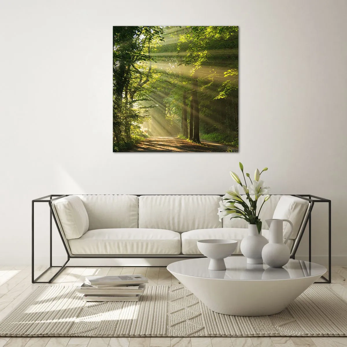 Impression sur verre - Image sur verre - Moment de forêt - 40x40 cm