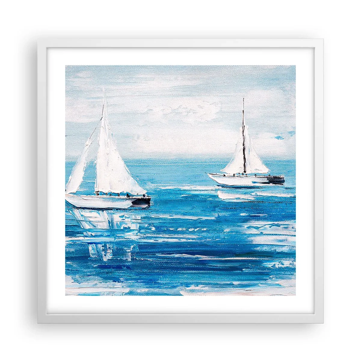 Affiche dans un cadre blanc - Poster - Avec un ami à mes côtés - 50x50 cm