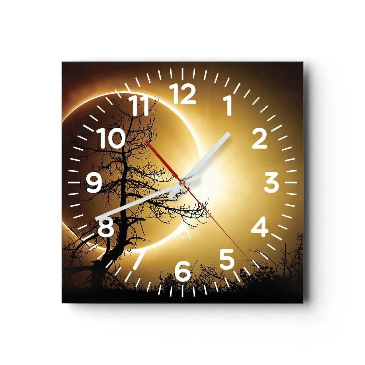 Horloge murale - Pendule murale - Éclipse totale - 30x30 cm
