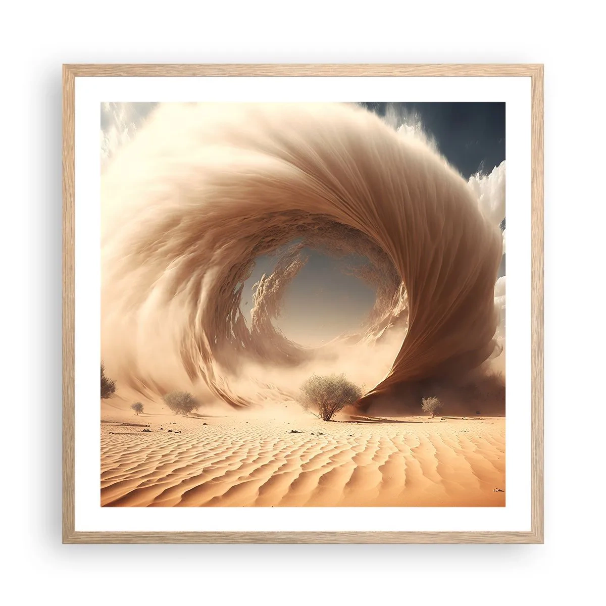 Affiche dans un chêne clair - Poster - Portail ouvert - 60x60 cm