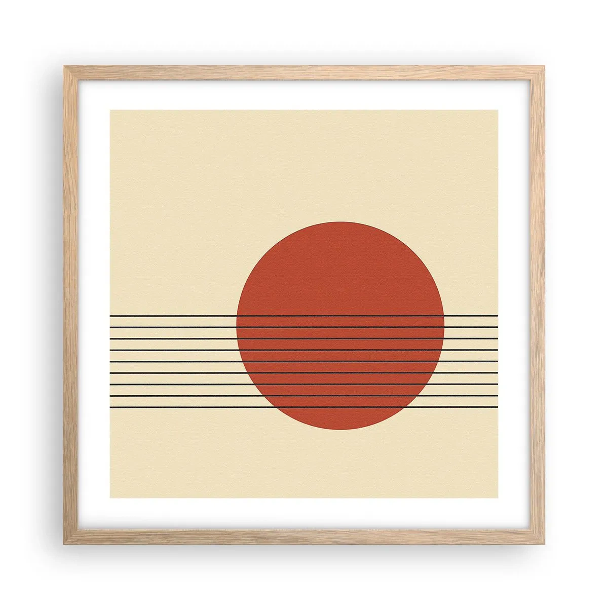 Affiche dans un chêne clair - Poster - Aux alentours et plus loin - 50x50 cm