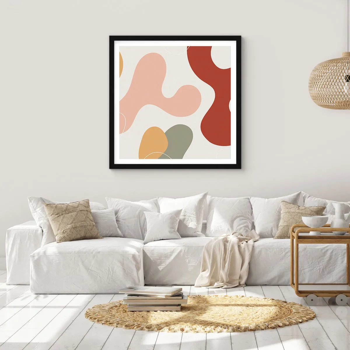 Affiche dans un cadre noir - Poster - Entrelac - 50x50 cm