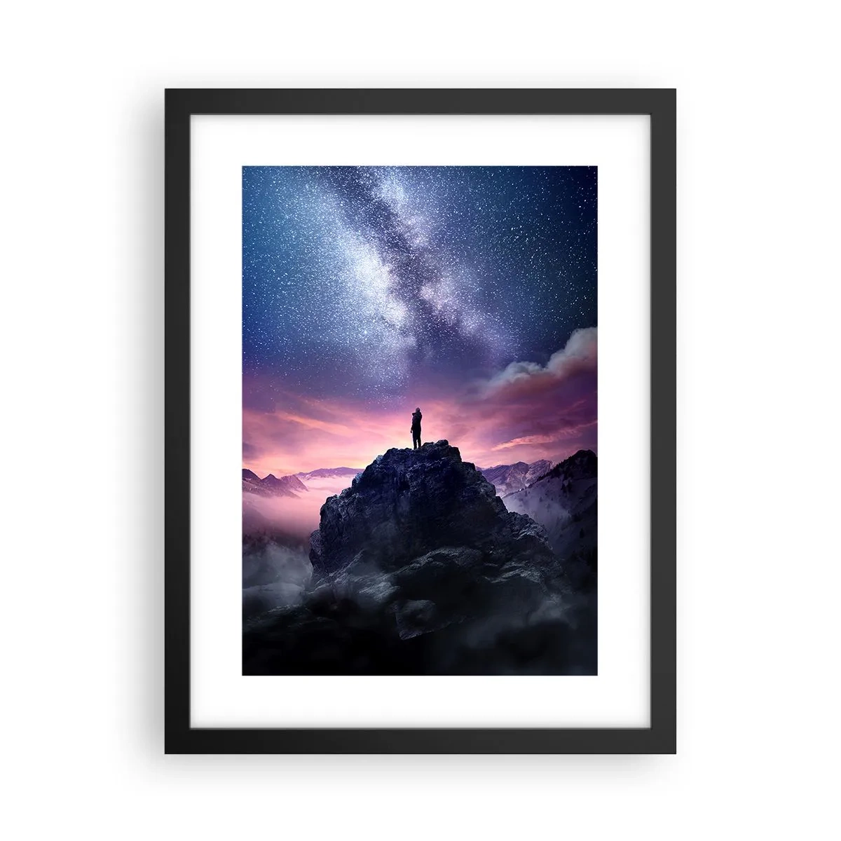 Affiche dans un cadre noir - Poster - Et il a ressenti la vie - 30x40 cm