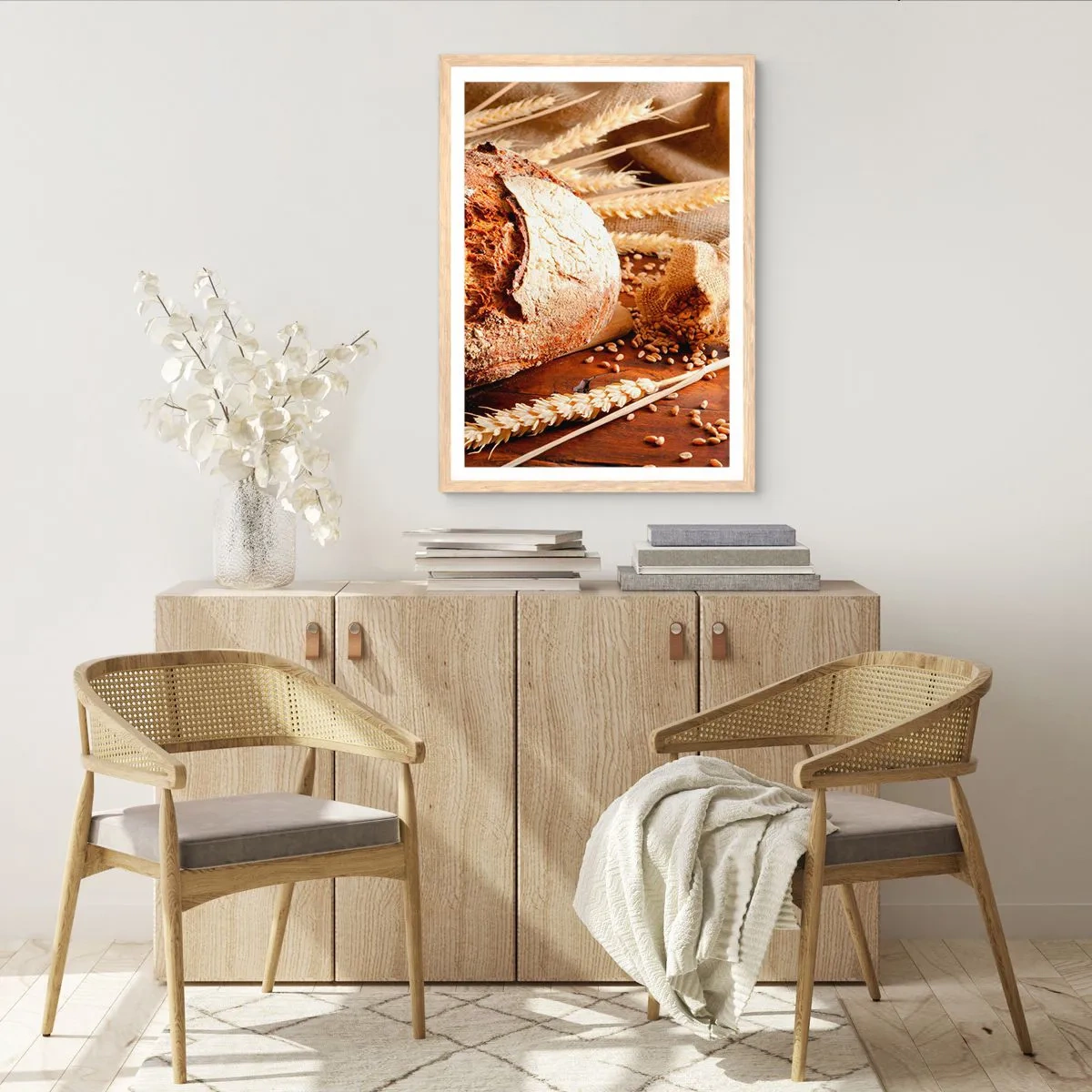 Affiche dans un chêne clair - Poster - Appétissant, parfumé, croquant - 30x40 cm