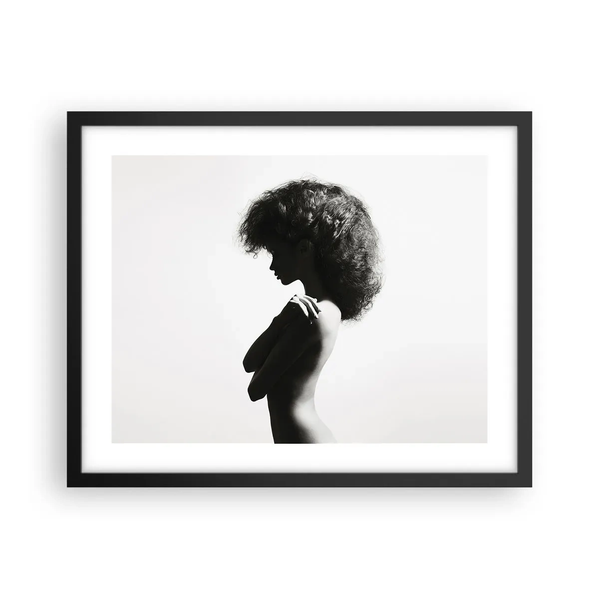 Affiche dans un cadre noir - Poster - Comme une fleur au bout d'une fine tige - 50x40 cm